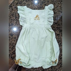 Hallmark bunny  baby heirloom embroidered bunny mint green 18/24m